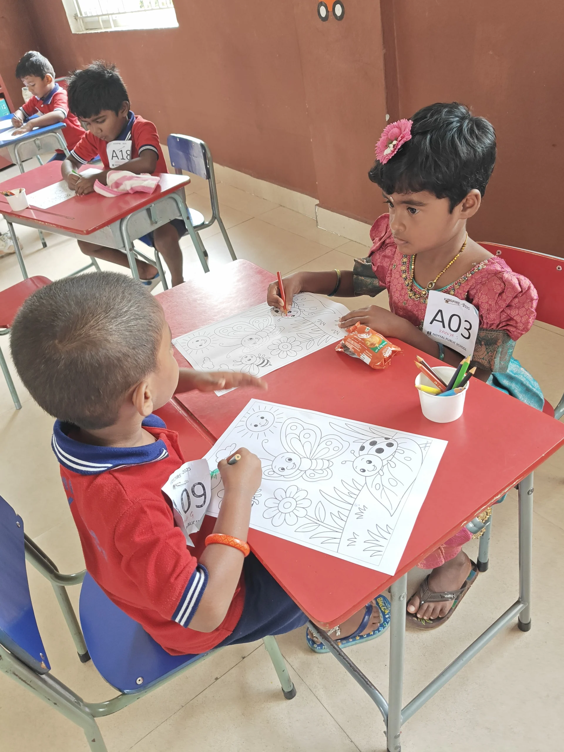 Creative Coloring Art and Fine Motor Development at Dhivith Edu Care
